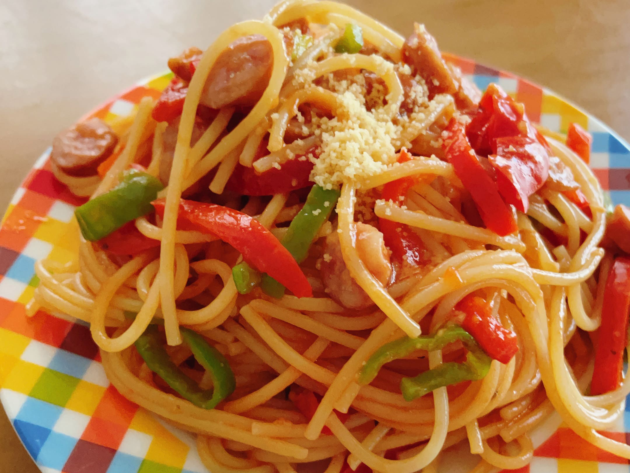 電子レンジでナポリタン